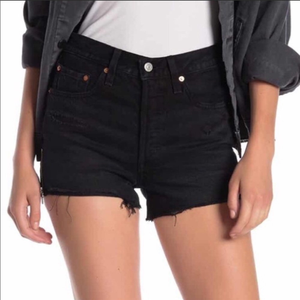 Levi’s 501’s Denim Shorts High Rise Side ZIP - Picture 2 of 9